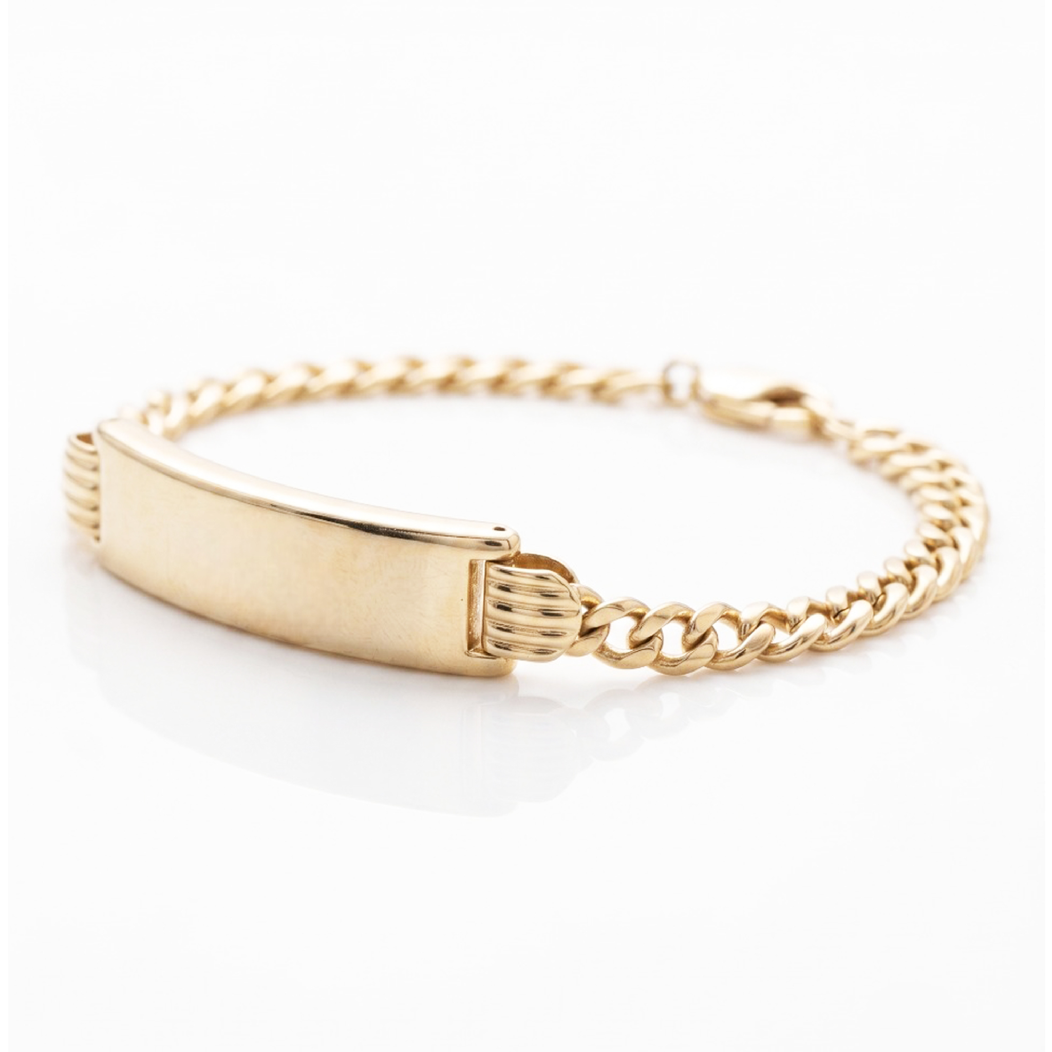 14KT Yellow Gold Cuban Baby ID Bracelet
