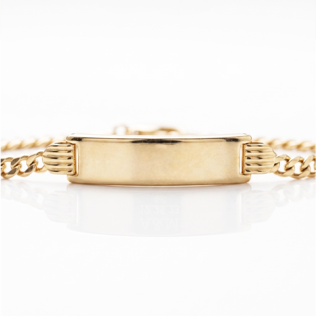 14KT Yellow Gold Cuban Baby ID Bracelet