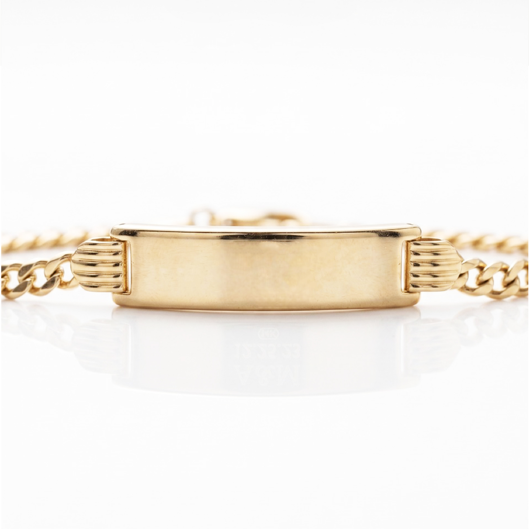14KT Yellow Gold Cuban Baby ID Bracelet