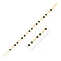 Black Onyx Gem Alternating Bracelet in 14K Yellow Gold (5.00 mm)