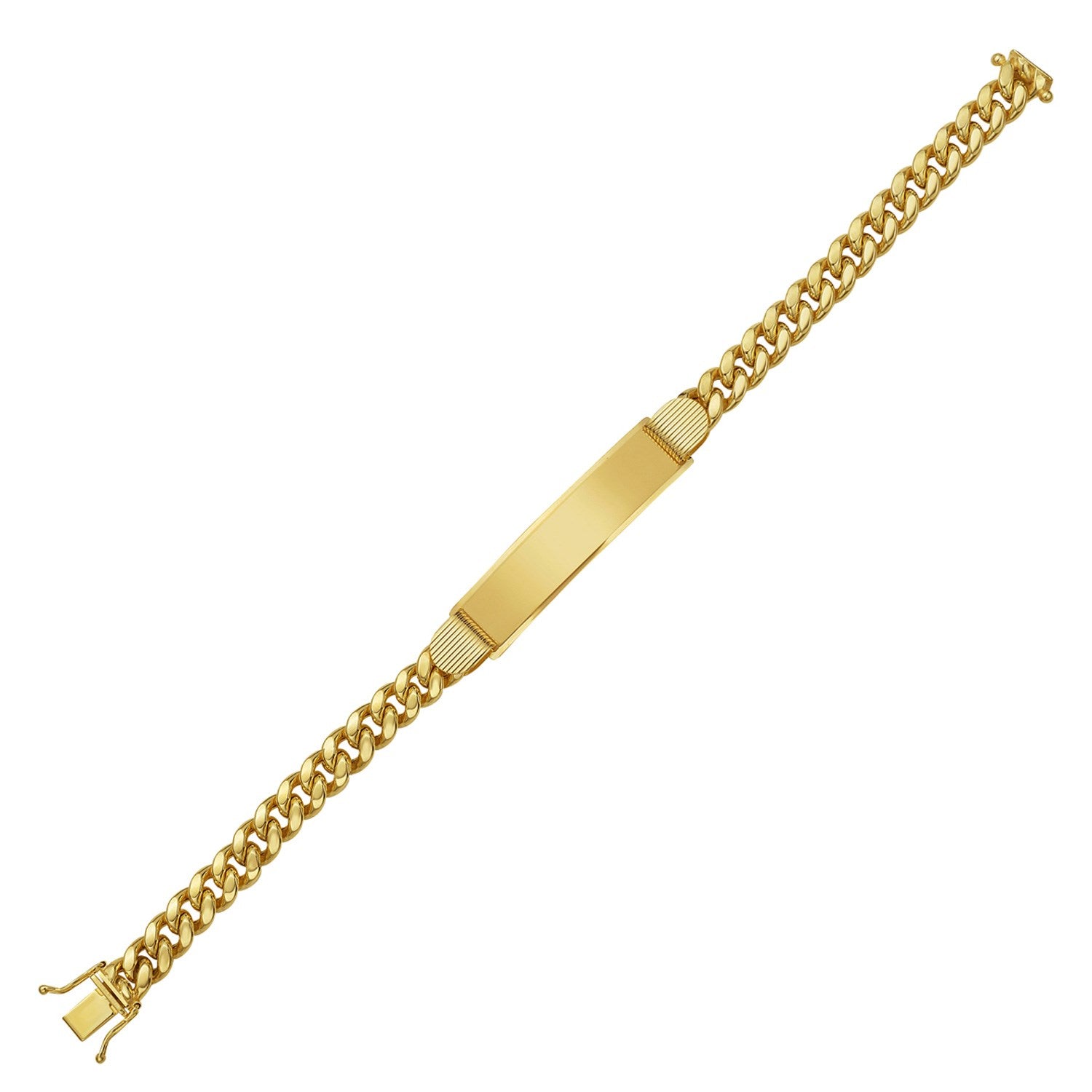 14K Yellow Gold Lite Cuban ID Bracelet (7.20 mm)