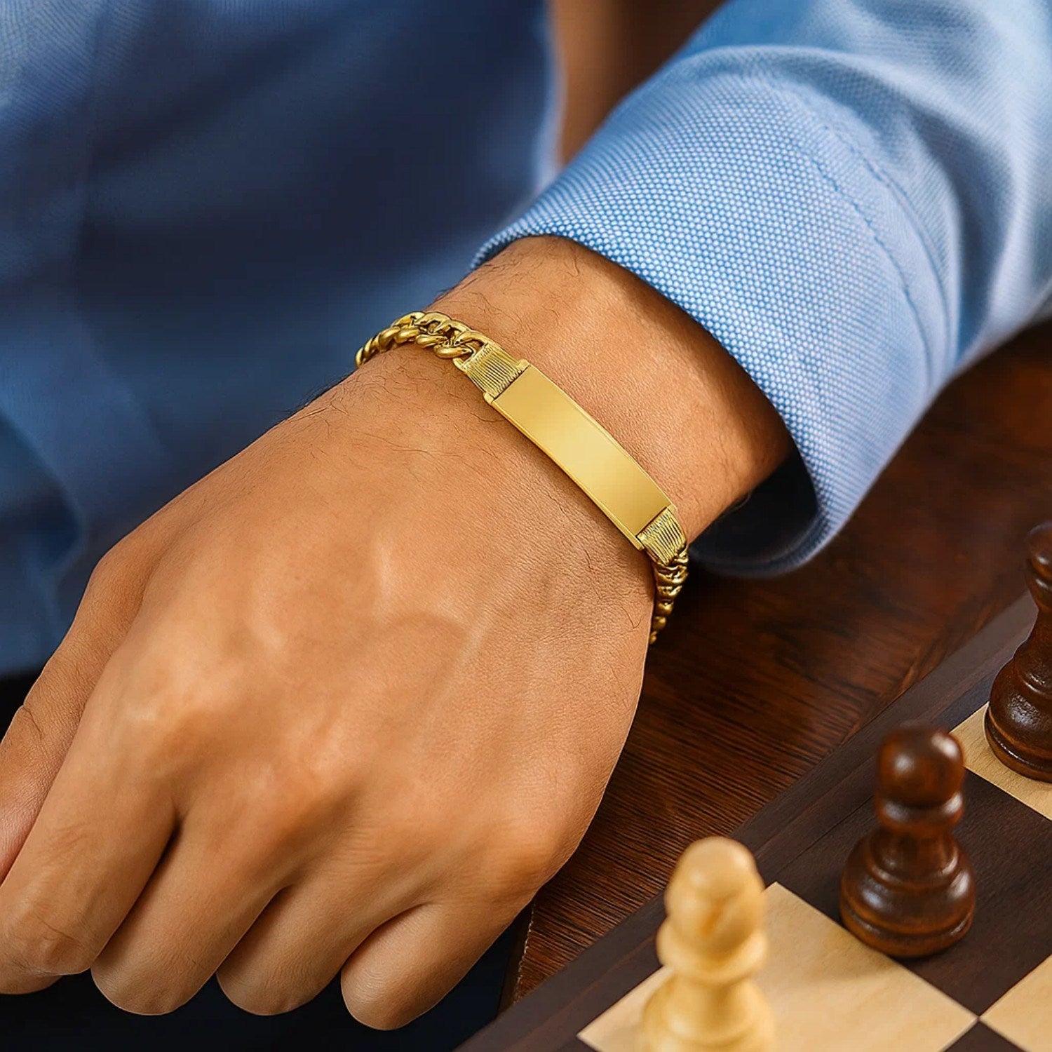 14K Yellow Gold Lite Cuban ID Bracelet (7.20 mm)