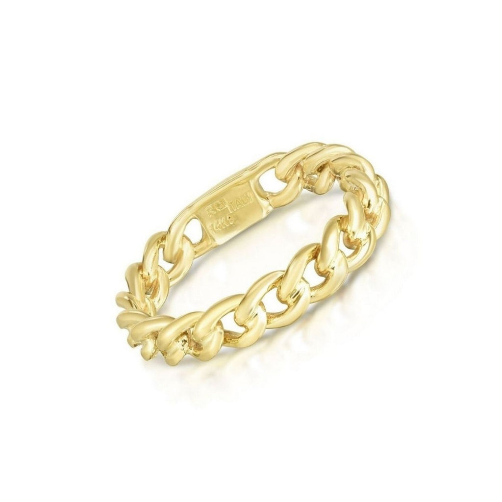 14K Yellow Gold Curb Ring