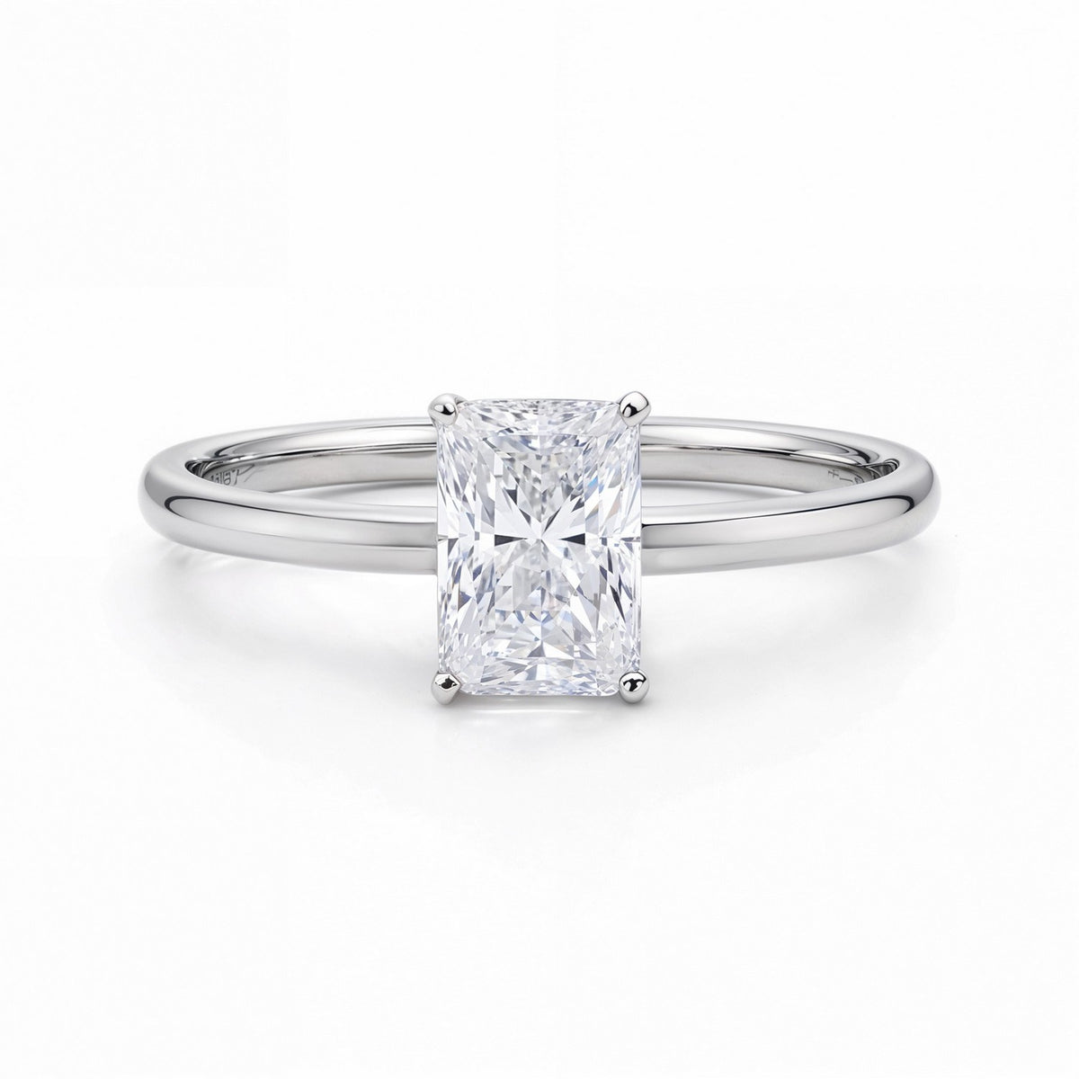 1 Carat Radiant Lab Grown IGI G/VS1 Diamond Solitaire Ring in 10K White Gold