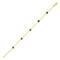14K Yellow Gold Garnet Station Bracelet