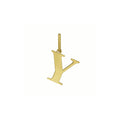 14K Yellow Gold Initial Y Charm Pendant