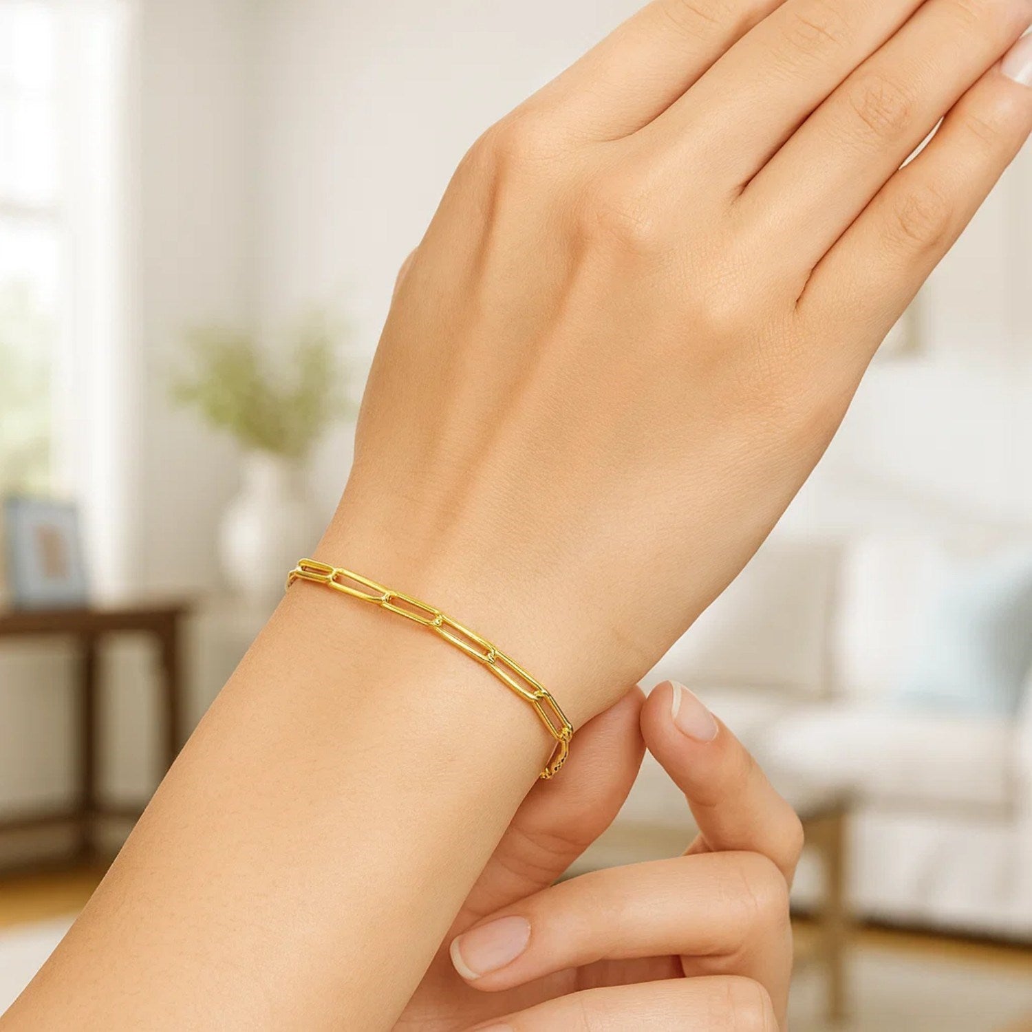 14K Yellow Gold Paperclip Bracelet  (2.50 mm)