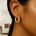 Large Round Electroform Hoop Earrings in 14K Yellow Gold