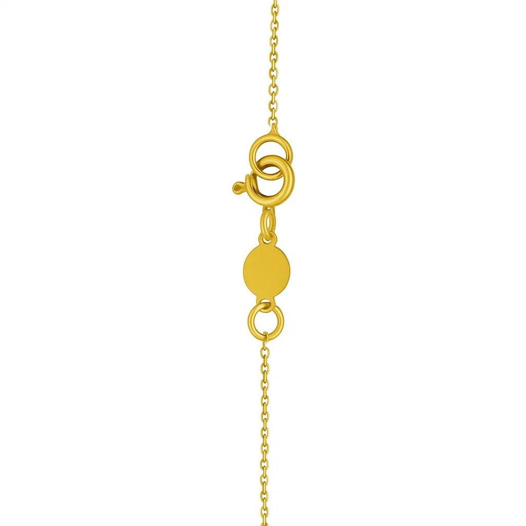 14K Yellow Gold Mini Diamond C Initial Pendant Necklace