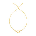 Adjustable Horseshoe Draw String Bracelet in 14K Yellow Gold