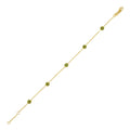 14K Yellow Gold Peridot Station Bracelet