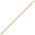 10K Yellow Gold Diamond Cut Square Link Bracelet