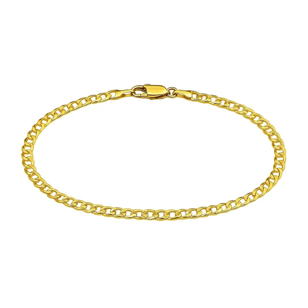 14k Yellow Gold Solid Curb Bracelet (3.60 mm)