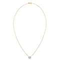 14K Yellow Gold Emerald Cut Blue Topaz Necklace