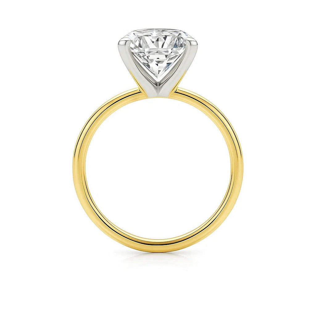 5 Carat Emerald Lab Grown IGI G/VS1 Diamond Solitaire Ring in 10K Yellow Gold