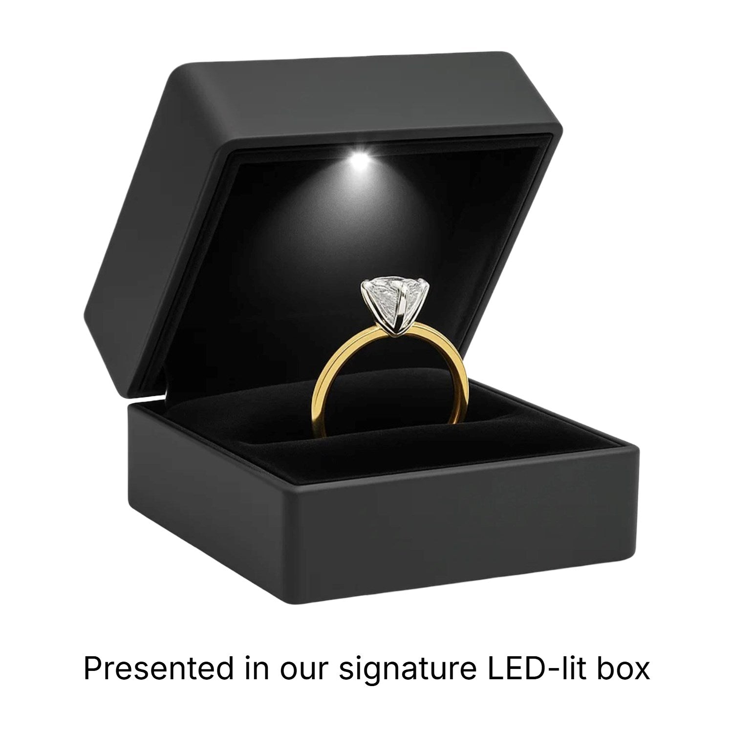 5 Carat Radiant Lab Grown IGI G/VS1 Diamond Solitaire Ring in 10K Yellow Gold